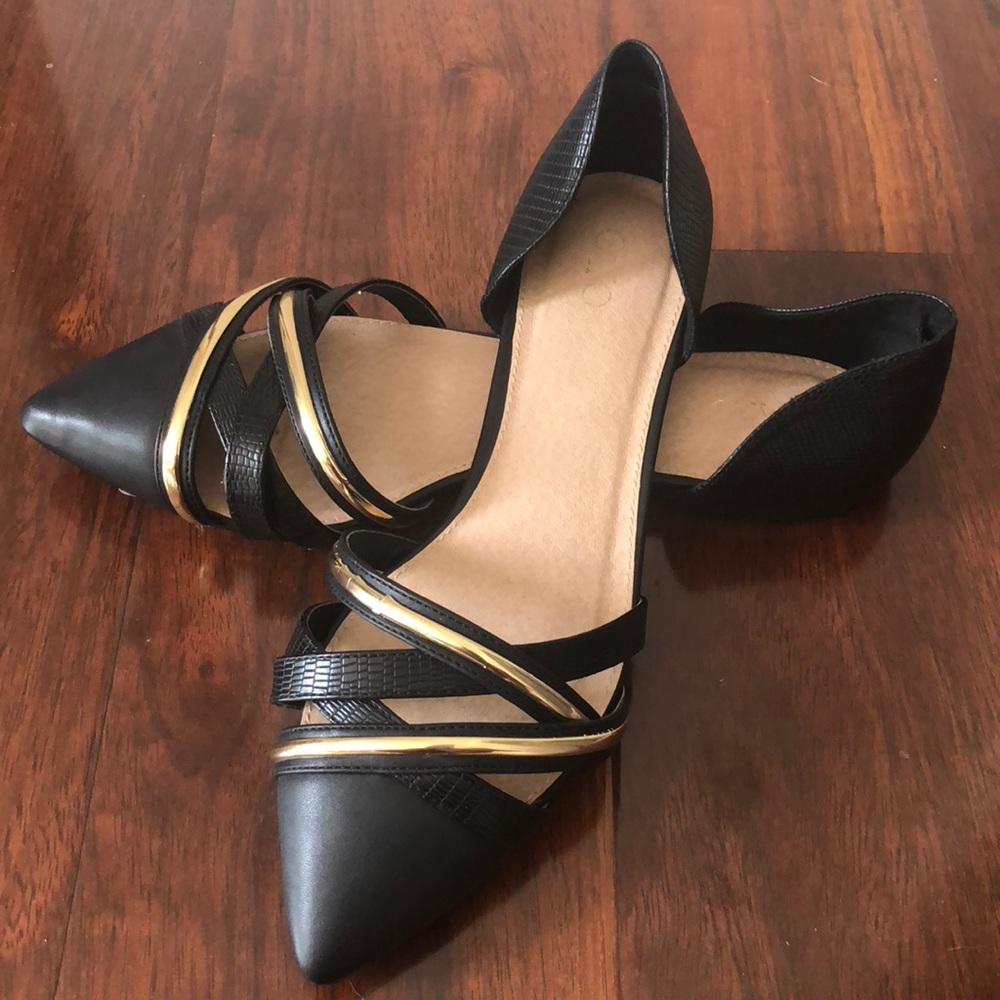 Cato black flats